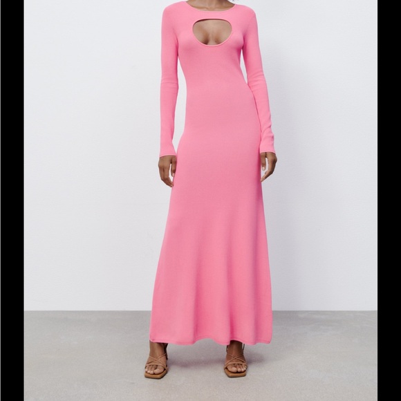 zara pink long sleeve dress Zara - Poplin Dress With Bows - Pink - 2 Years (36,2 Inches)